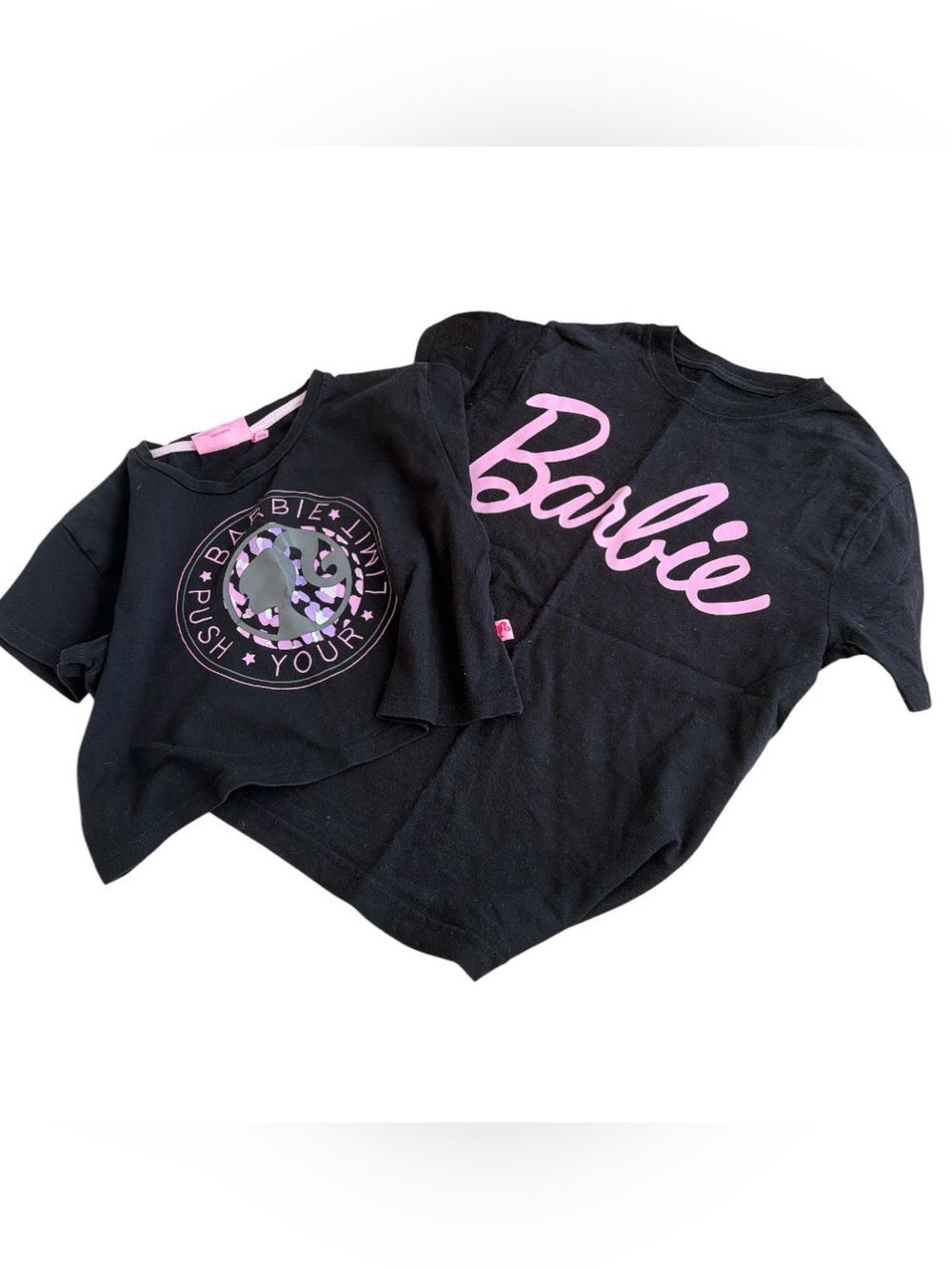 Barbie Black and Pink Graphic Kids T-shirt and Tops set